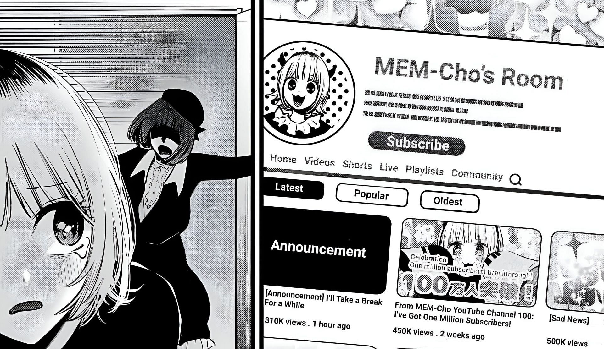 Mem-Cho and Kana Arima as seen in the manga (Image via Shueisha)