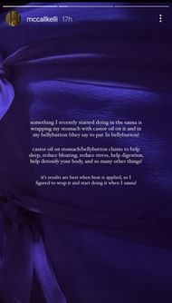 McCall Smith's Instagram story. Credit: instagram.com/mccallkelli