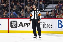 What happened to NHL referee Mitch Dunning after collision with Josh Manson?