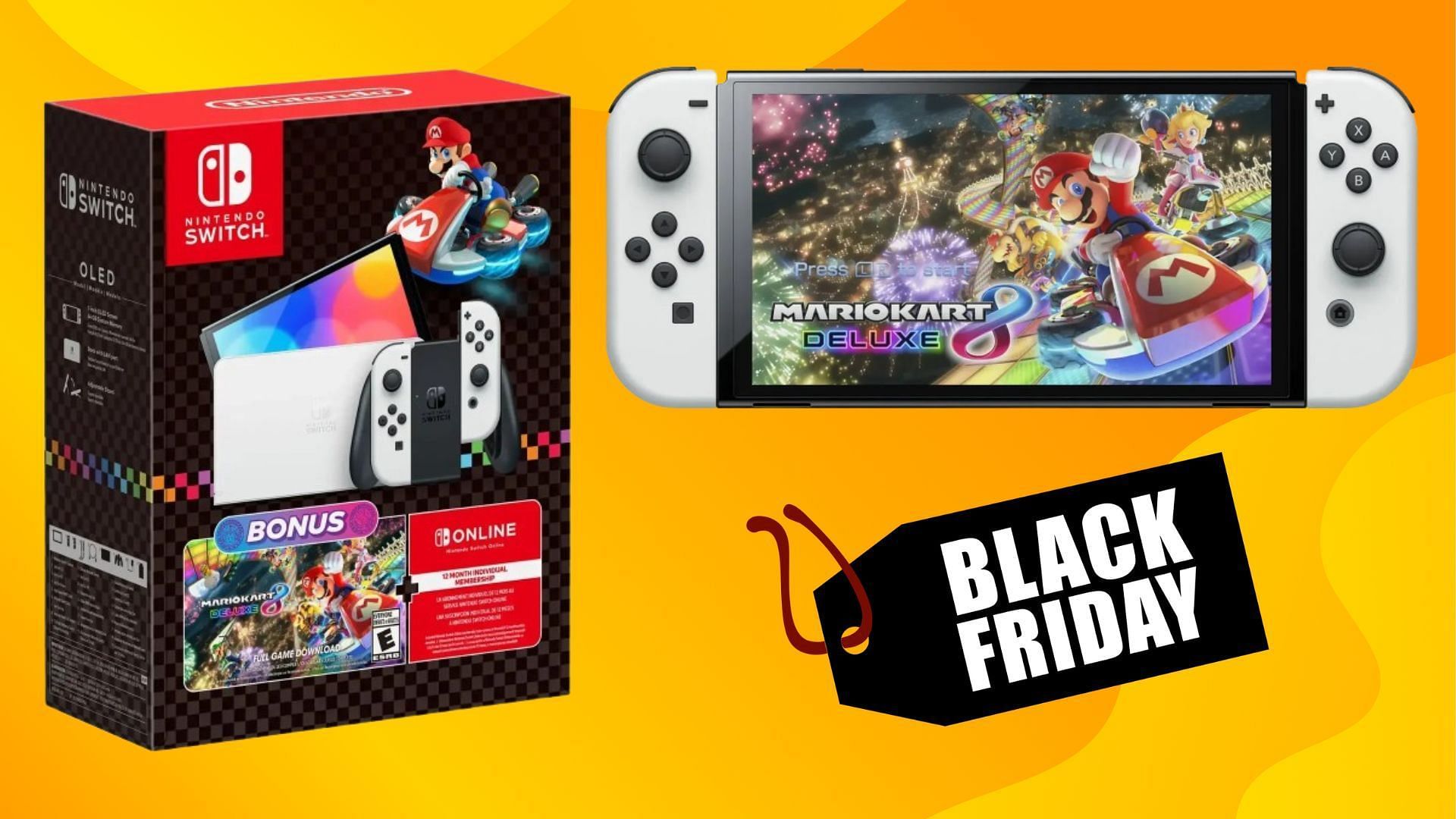 Nintendo Switch OLED Mario Kart 8 Deluxe Bundle available under 275 on