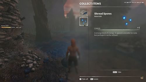 Enemies in the Shroud drop these Spores as loot when you defeat them (Image via Keen Games || YouTube/@MMO Wiki)