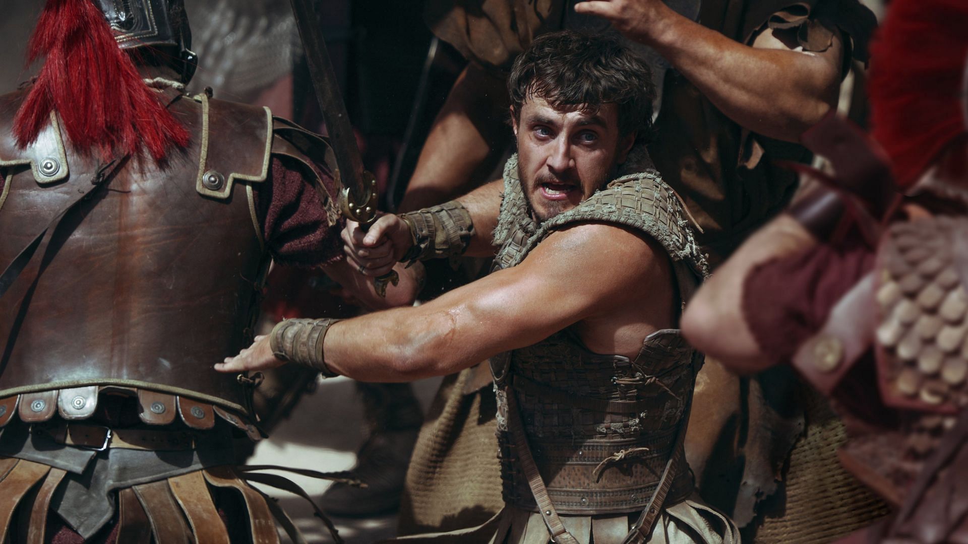 Paul Mescal as Lucius in Gladiator II (Image via @GladiatorMovie on X)