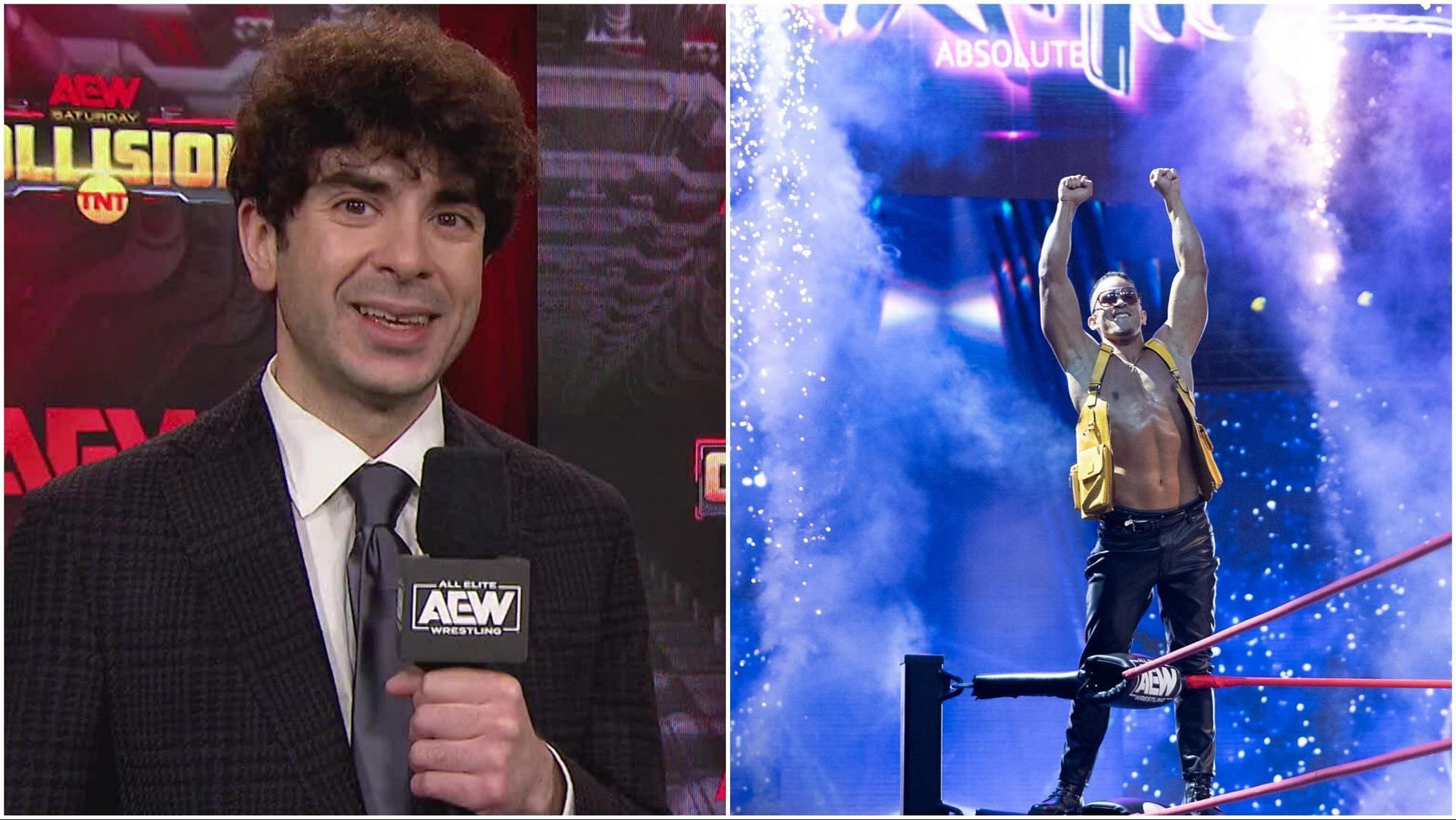 Tony Khan and Ricky Starks at AEW Collision