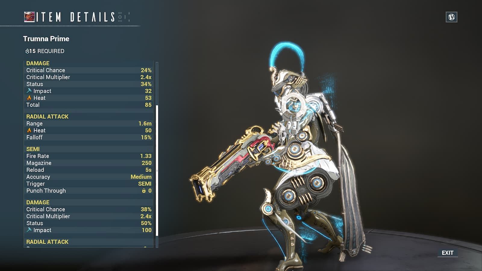 Trumna Prime is pretty good other than the Riven Dispo (Image via Digital Extremes)