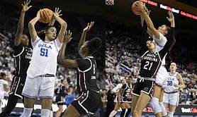 Watch: Lauren Betts brings Chloe Kitts to the ground with aggressive block and steal