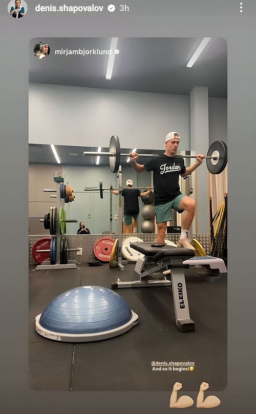 Denis Shapovalov responds to fiancee Mirjam Bjorklund - Source: @denis.shapovalov on Instagram 