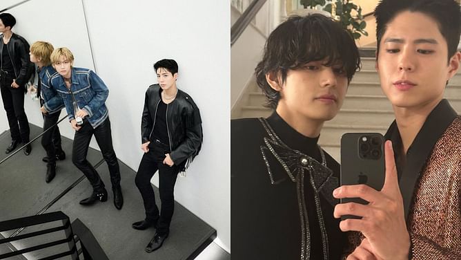 "Been a while since we have seen them" - Fans adorably swoon over BTS’ Taehyung and Park Bogum's reunion at a recent CELINE event