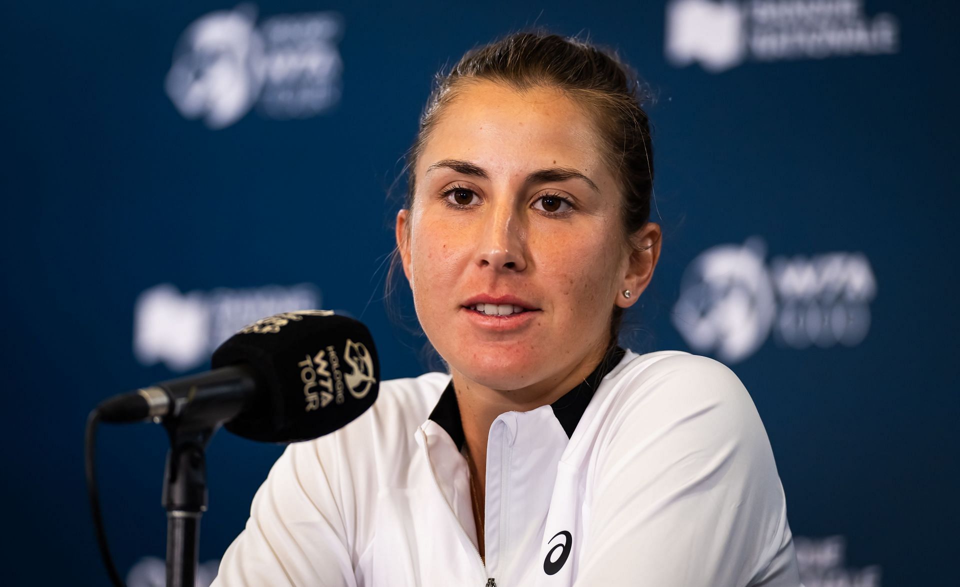 Belinda Bencic speaking at the National Bank Open Montr&eacute;al - Day 3 - (Source: Getty)