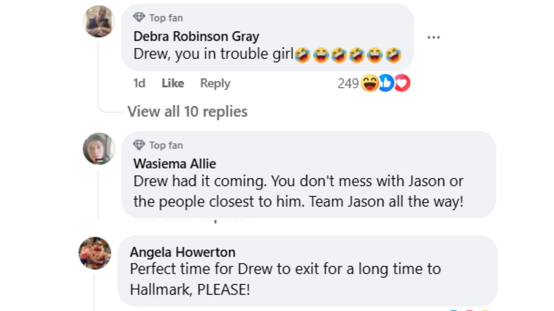 Fan reactions to Drew and Jason&#039;s fight (Image via Facebook/@Genera Hospital)