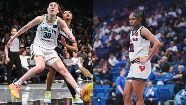 Sacred Heart Academy forward ZaKiyah Johnson, WNBA players Breanna Stewart and Angel Reese. Photo Credits: Imagn, ZaKiyah Johnson