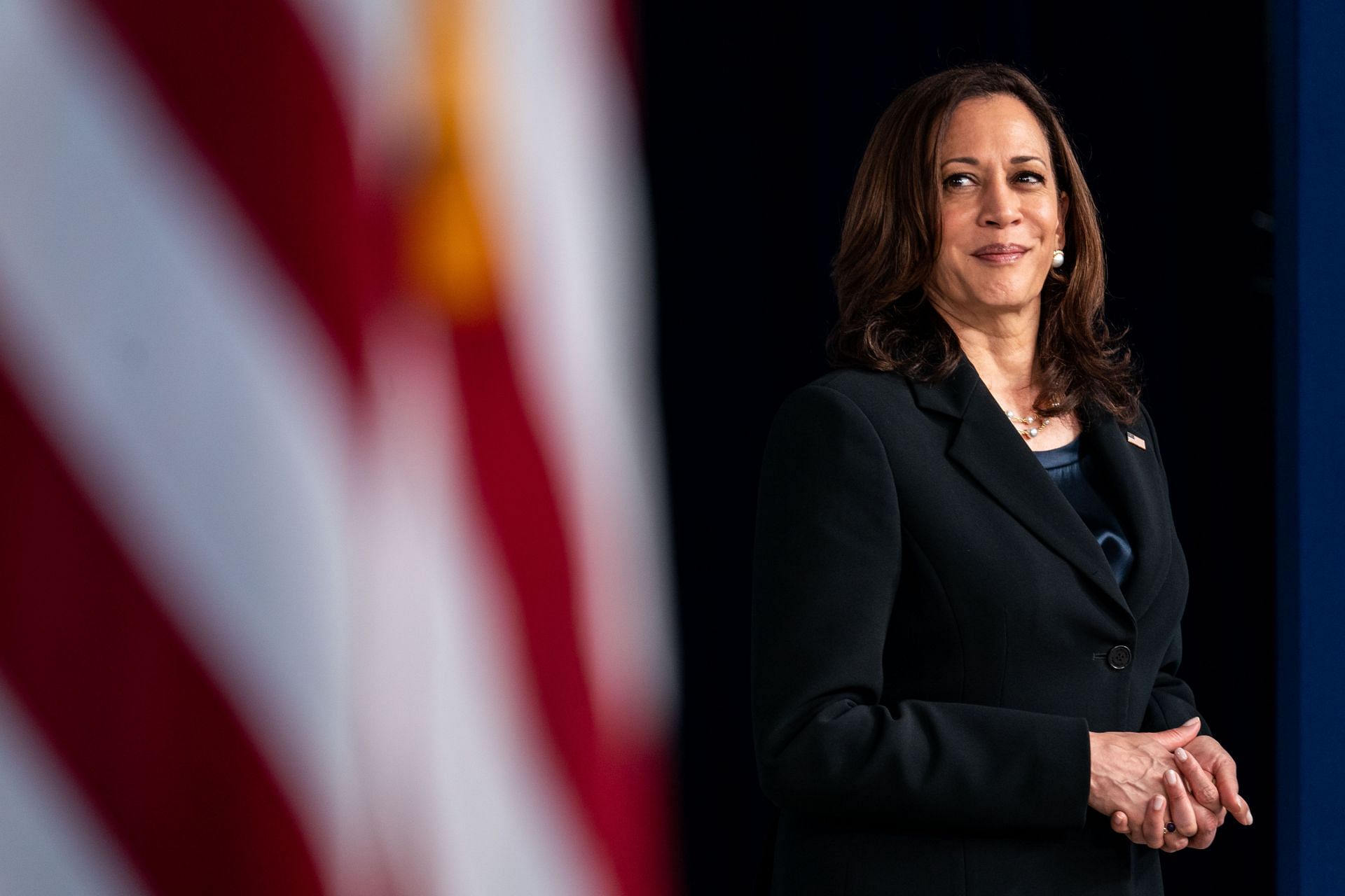 Vice President Kamala Harris Discusses High Speed Internet With Sec. Raimondo And Sec. Haaland - Source: Getty