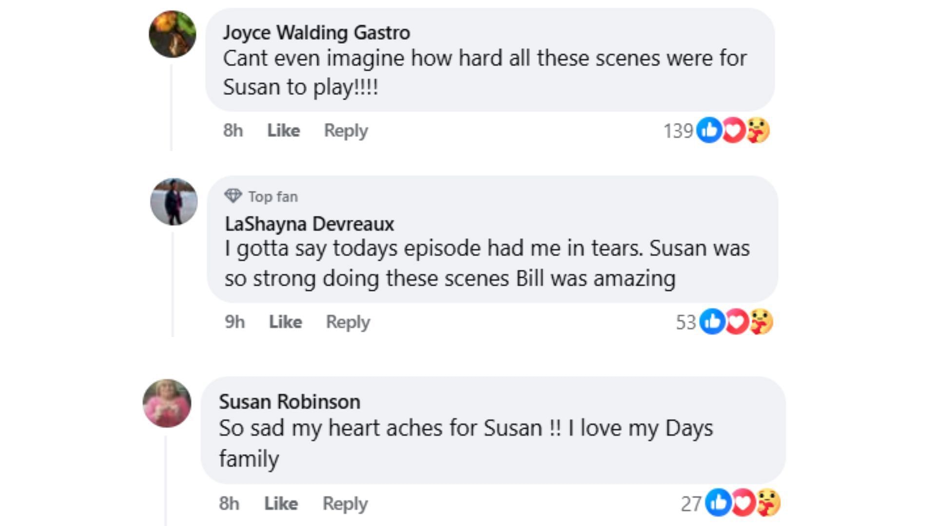 Fan reactions (Image via Facebook/@Days of Our Lives)