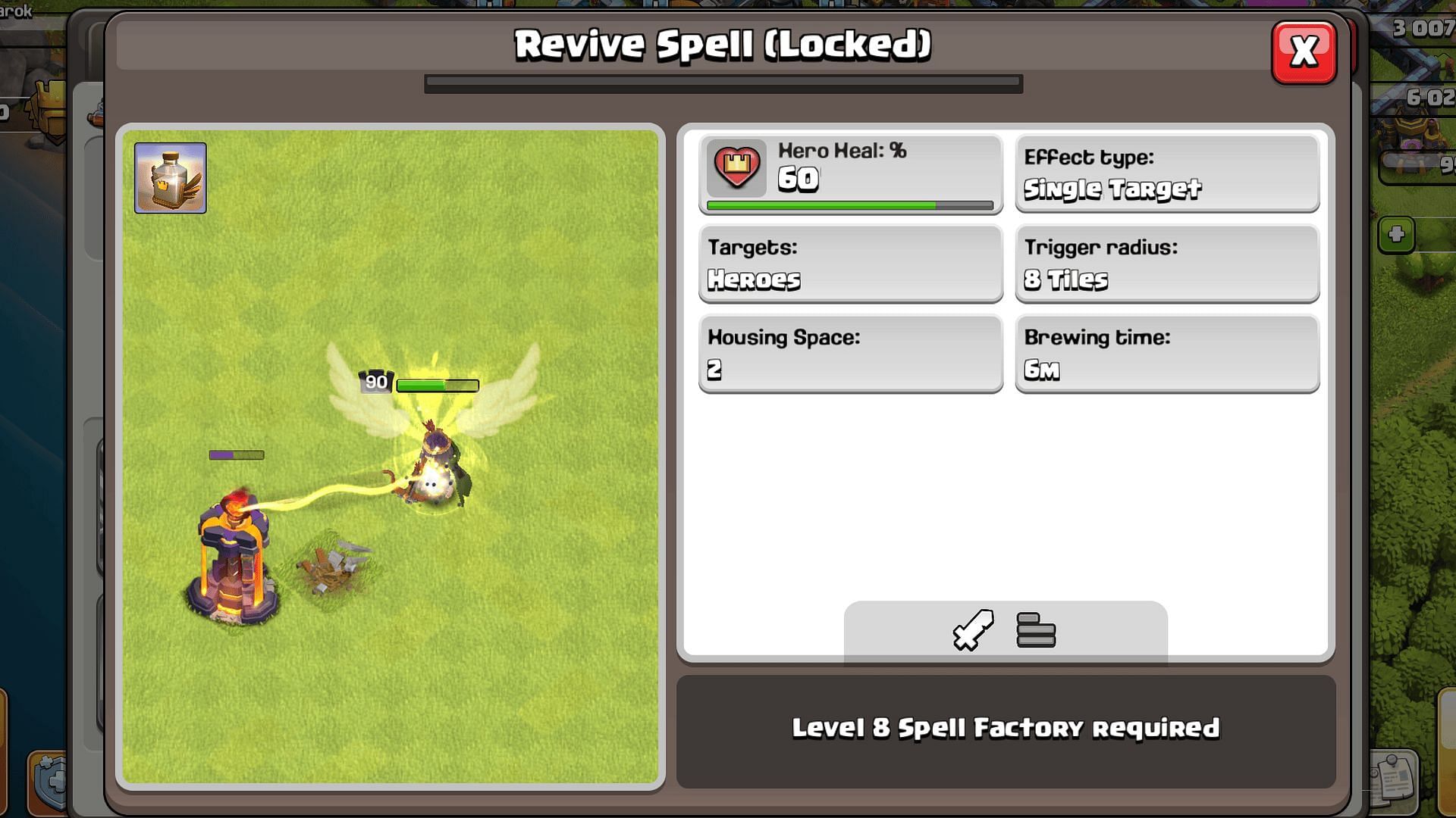 All specialties of the Revive Spell (Image via Supercell)