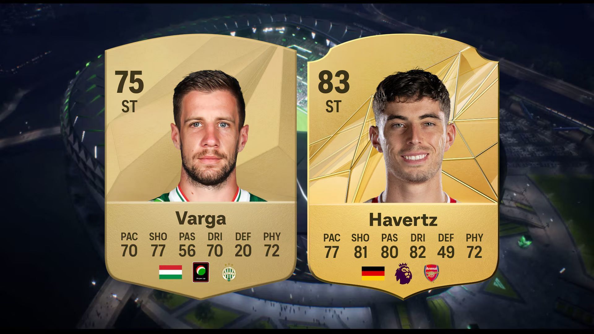 Hungary vs Germany: Barnabas Varga vs Kai Havertz (Images via EA Sports)