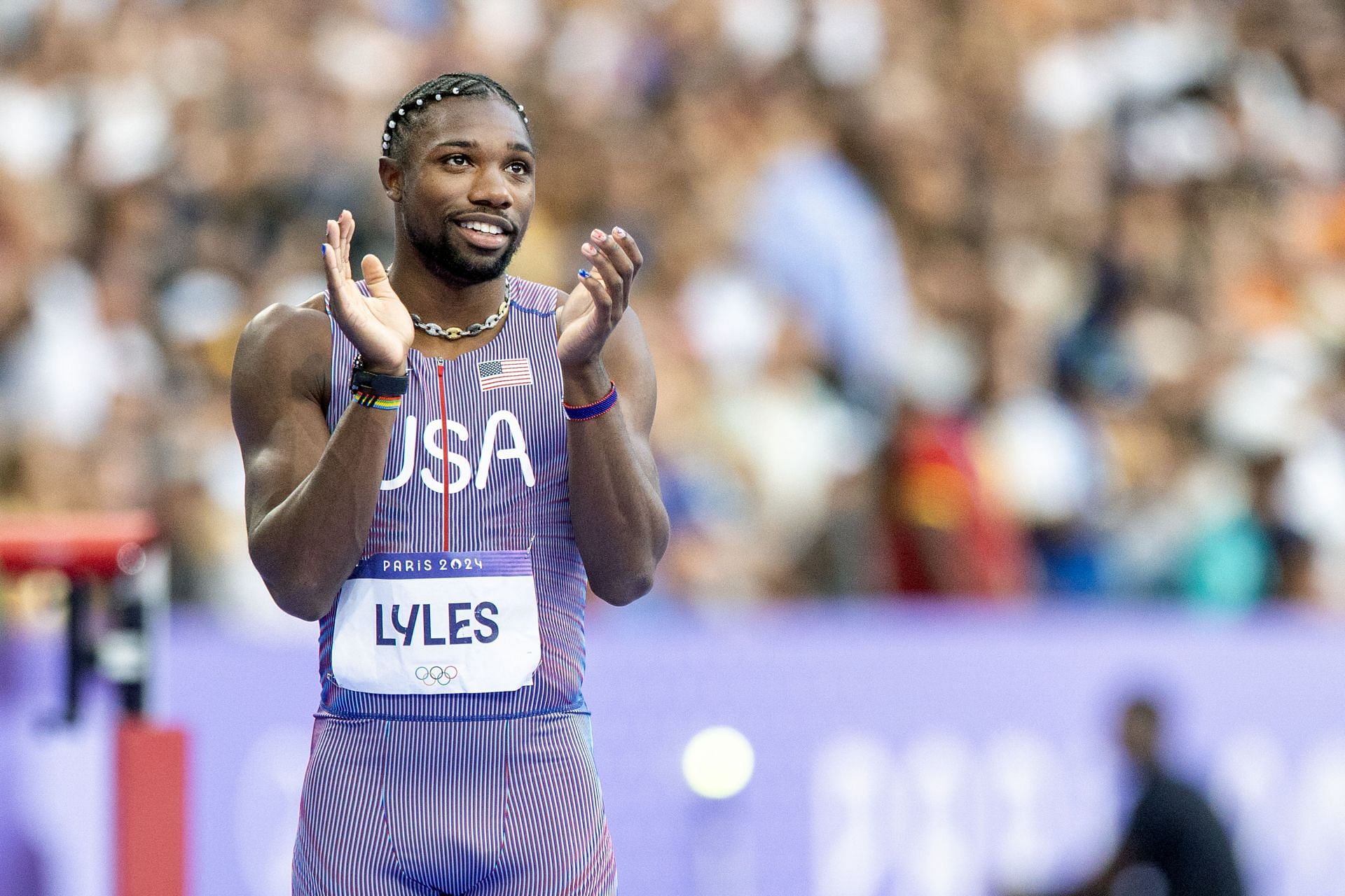 The Olympic Games-Paris 2024 - Noah Lyles warming up (Source: Getty)