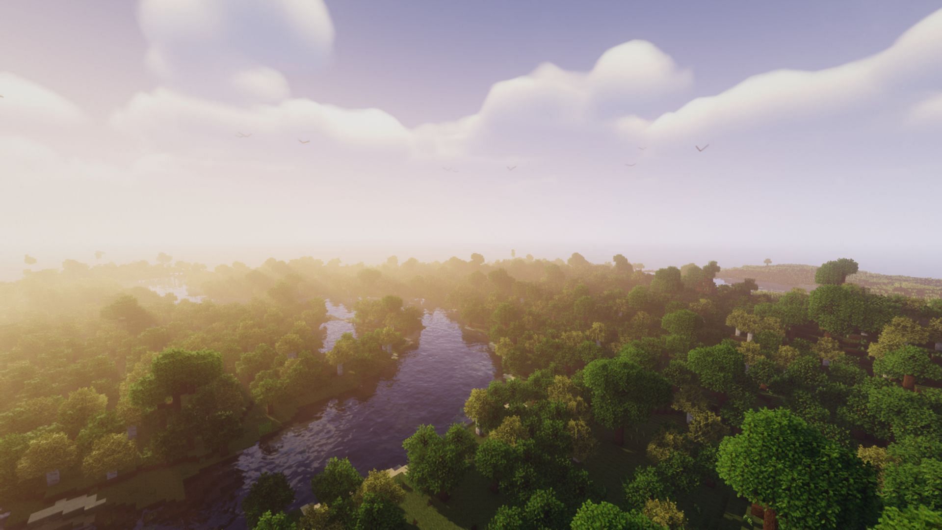 Shaders can magically transform your vanilla worlds and add stunning graphical improvements and modifications (Image via Mojang Studios)