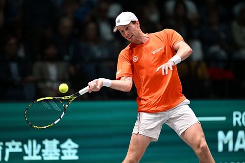 2024 Davis Cup Finals Group Stage Bologna - Botic Van de Zandschulp in action (Source: Getty)