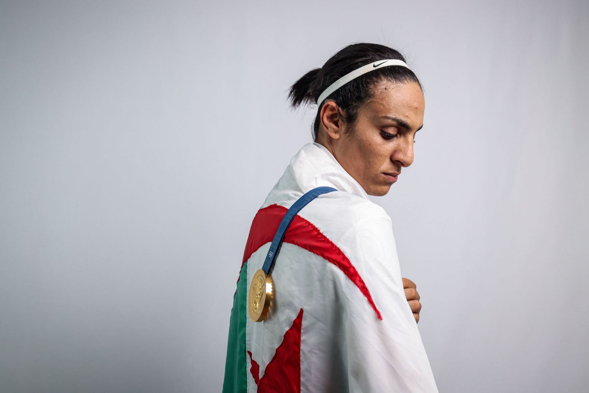 Olympian Portraits From Around The Globe - Olympic Games Paris 2024 - Imane Khelif poses with her gold medal (Source: Getty)