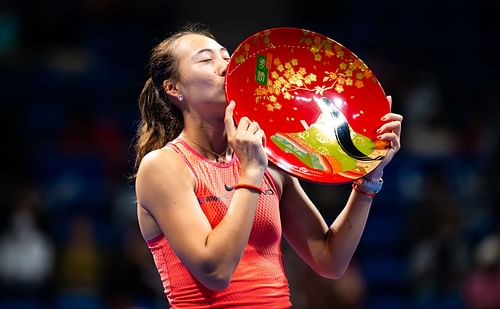 Zheng Qinwen at the Toray Pan Pacific Open 2024. (Photo: Getty)