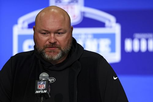 Joe Douglas during the 2024 NFL Combine - Source: Getty