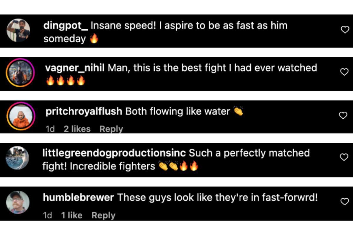 Screenshot of fans&#039; comments