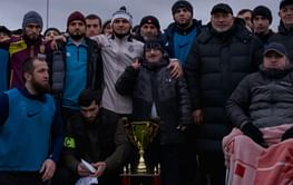 In Photos: Khabib Nurmagomedov celebrates soccer cup win with Usman Nurmagomedov and other teammates