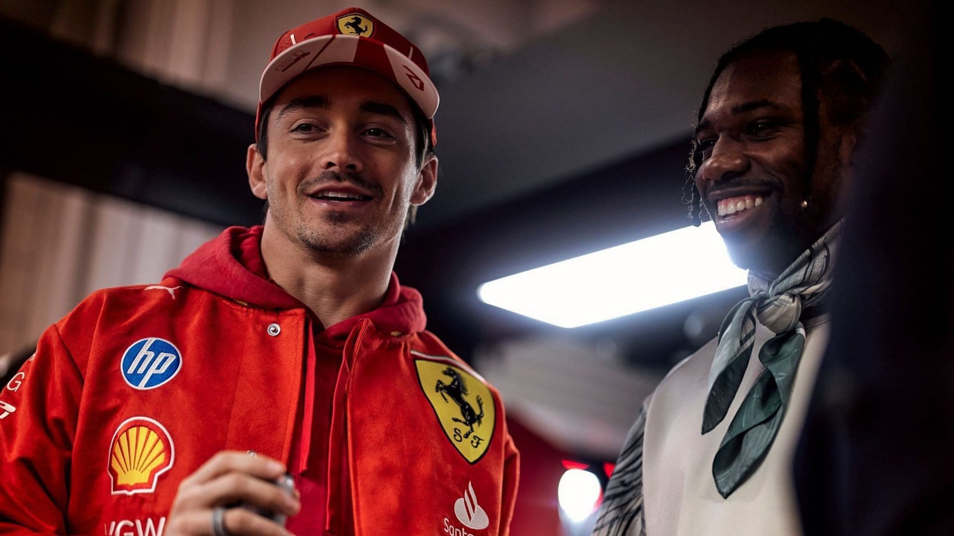 Charles Leclerc and Carlos Sainz question Noah Lyles about his next race at the Las Vegas GP [Image for Representational Purposes] [Image Source : Noah Lyles