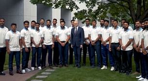 [Watch] Australian PM Anthony Albanese hosts Team India at Parliament House in Canberra ahead of BGT 2024-25 2nd Test