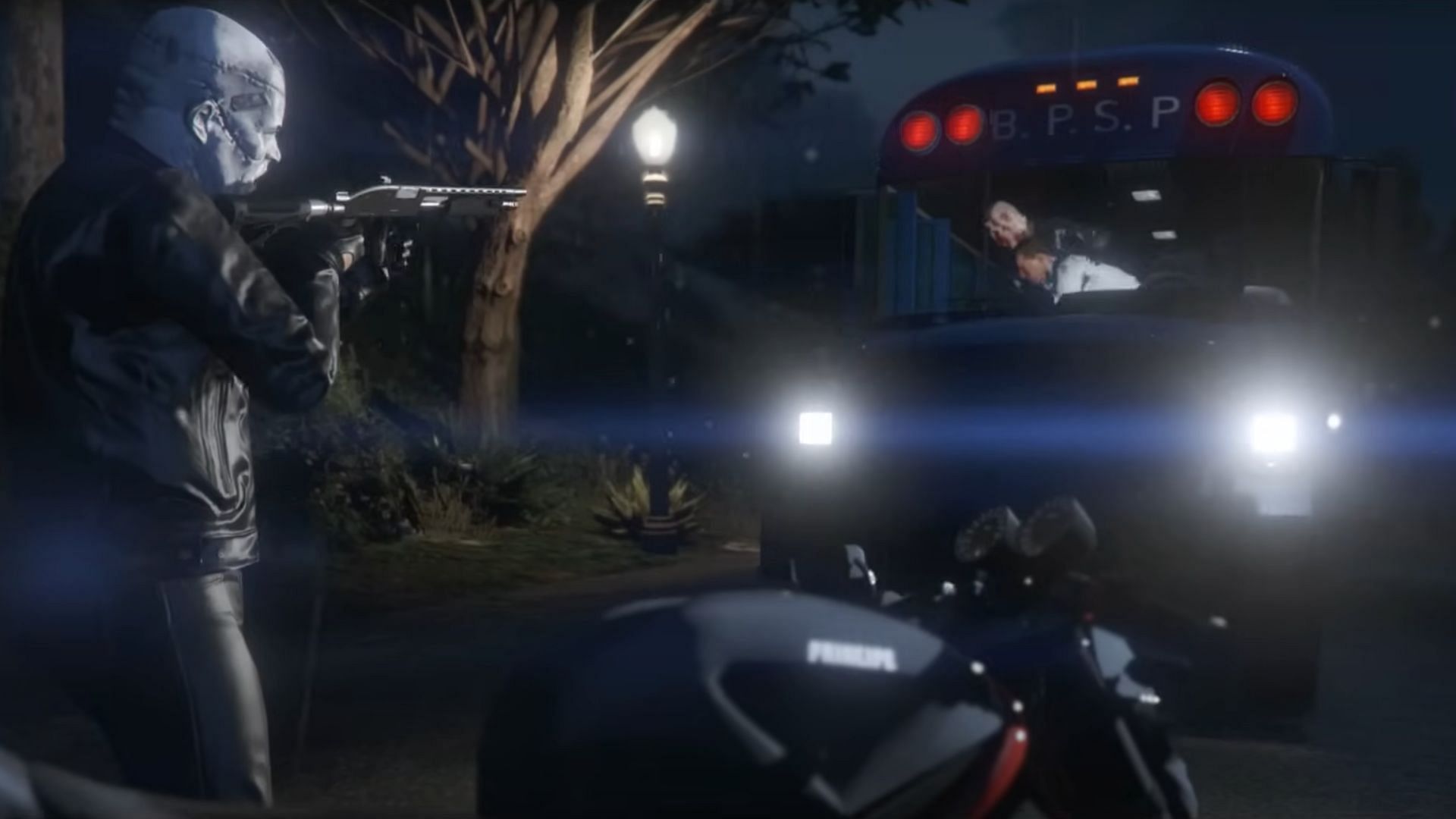 The GTA Online Prison Break Heist guide readers must steal a prison bus from the cops in this mission (Image via Rockstar games)