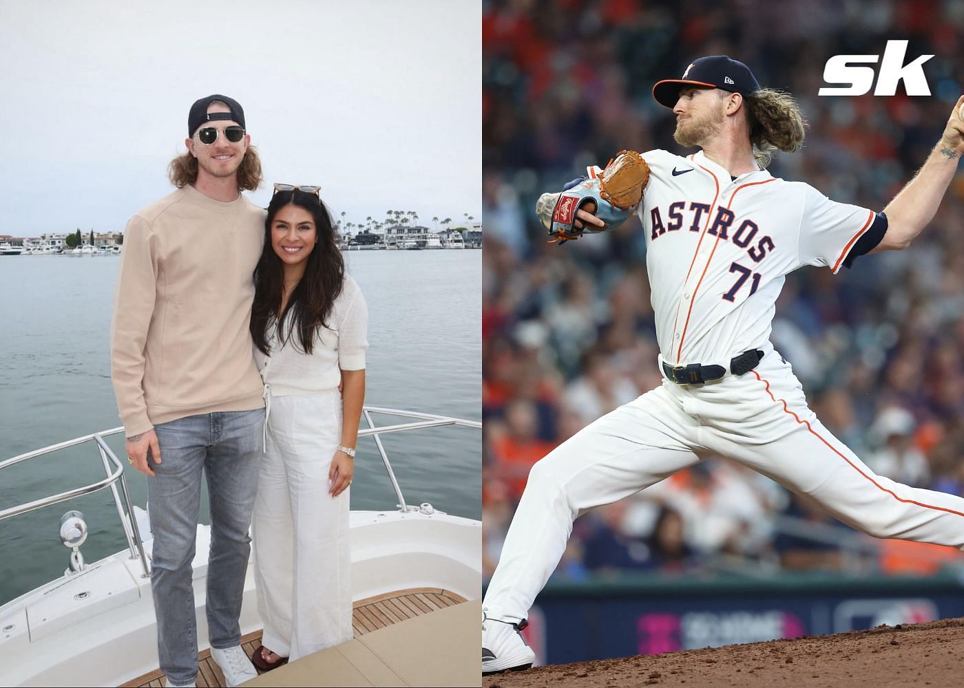 Josh Hader with wife Maria (credit: Imagn, mariajhader/Instagram