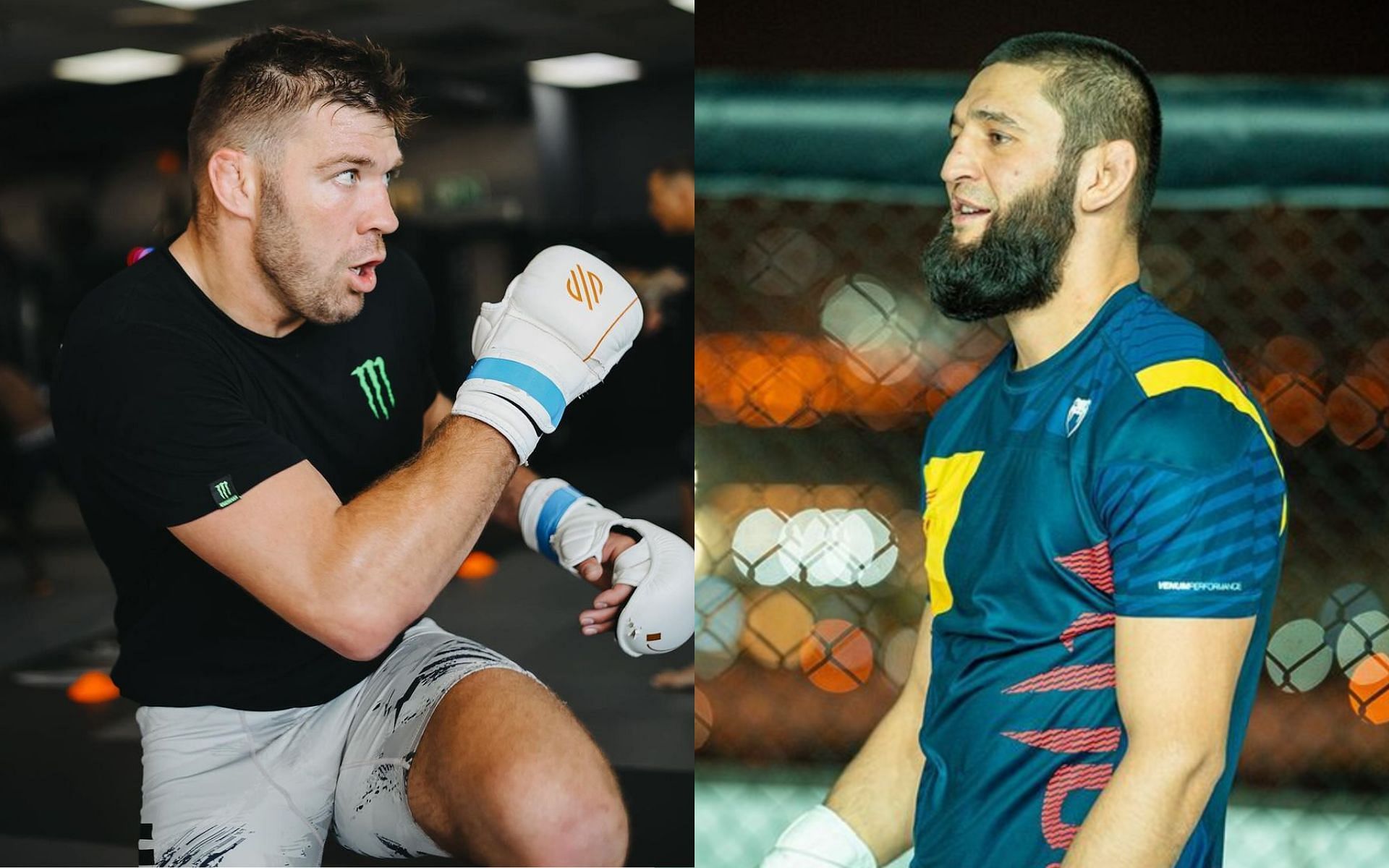 Dricus du Plessis (left) will likely fight Khamzat Chimaev (right) next. [Images courtesy: @dricusduplessis and @khamzat_chimaev on Instagram]