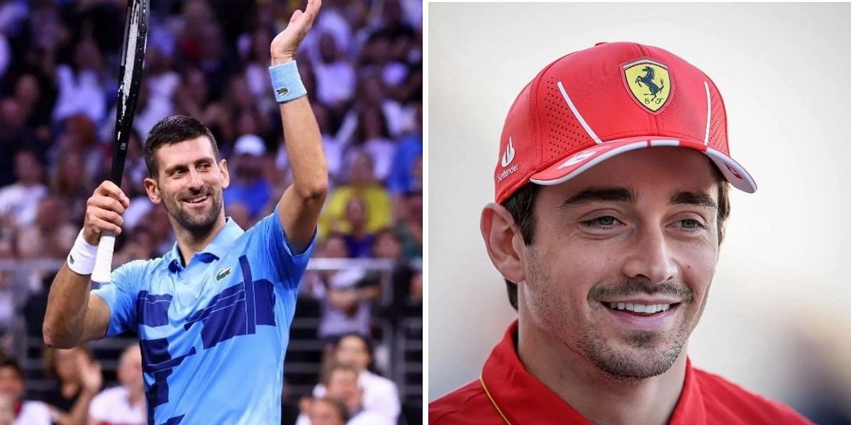 Charles Leclerc and Novak Djokovic. Source: Getty 