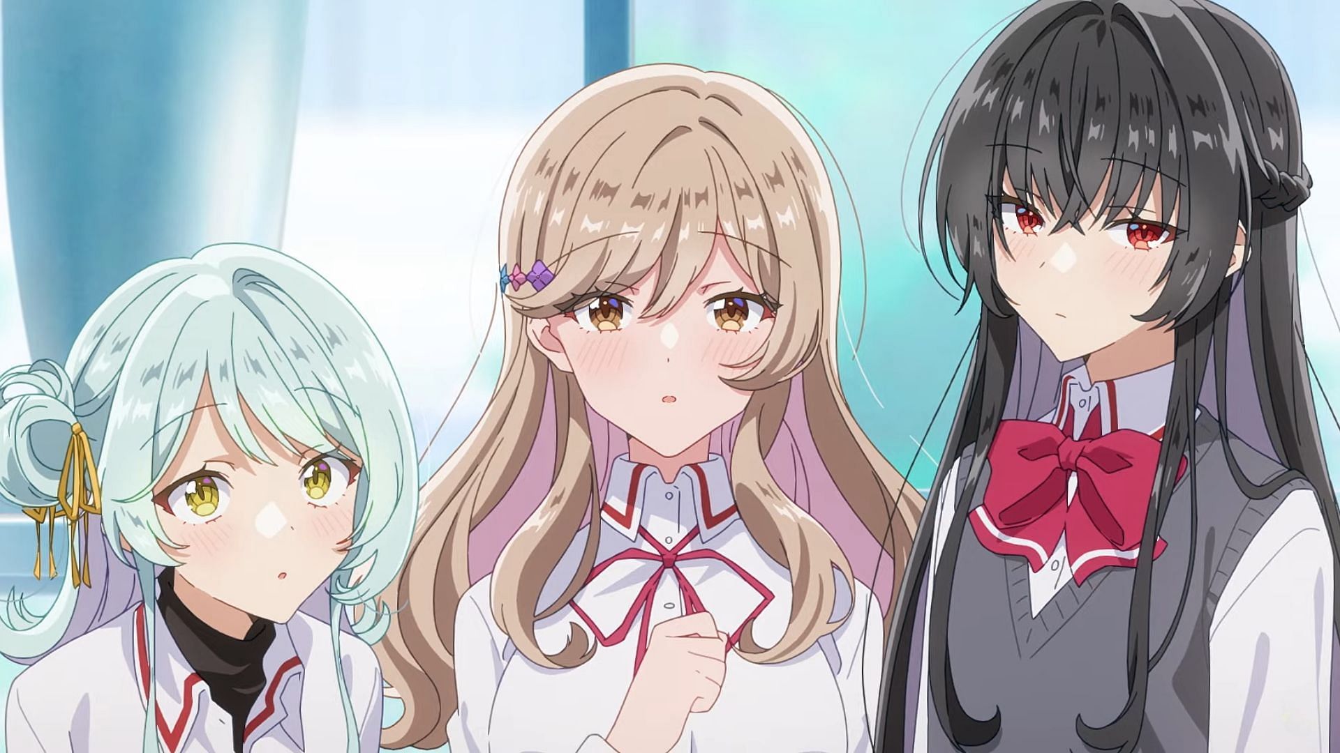 Ajisai, Satsuki, and Kaho in There&#039;s No Freaking Way I&#039;ll Be Your Lover! Unless... (Image via Studio Mother)