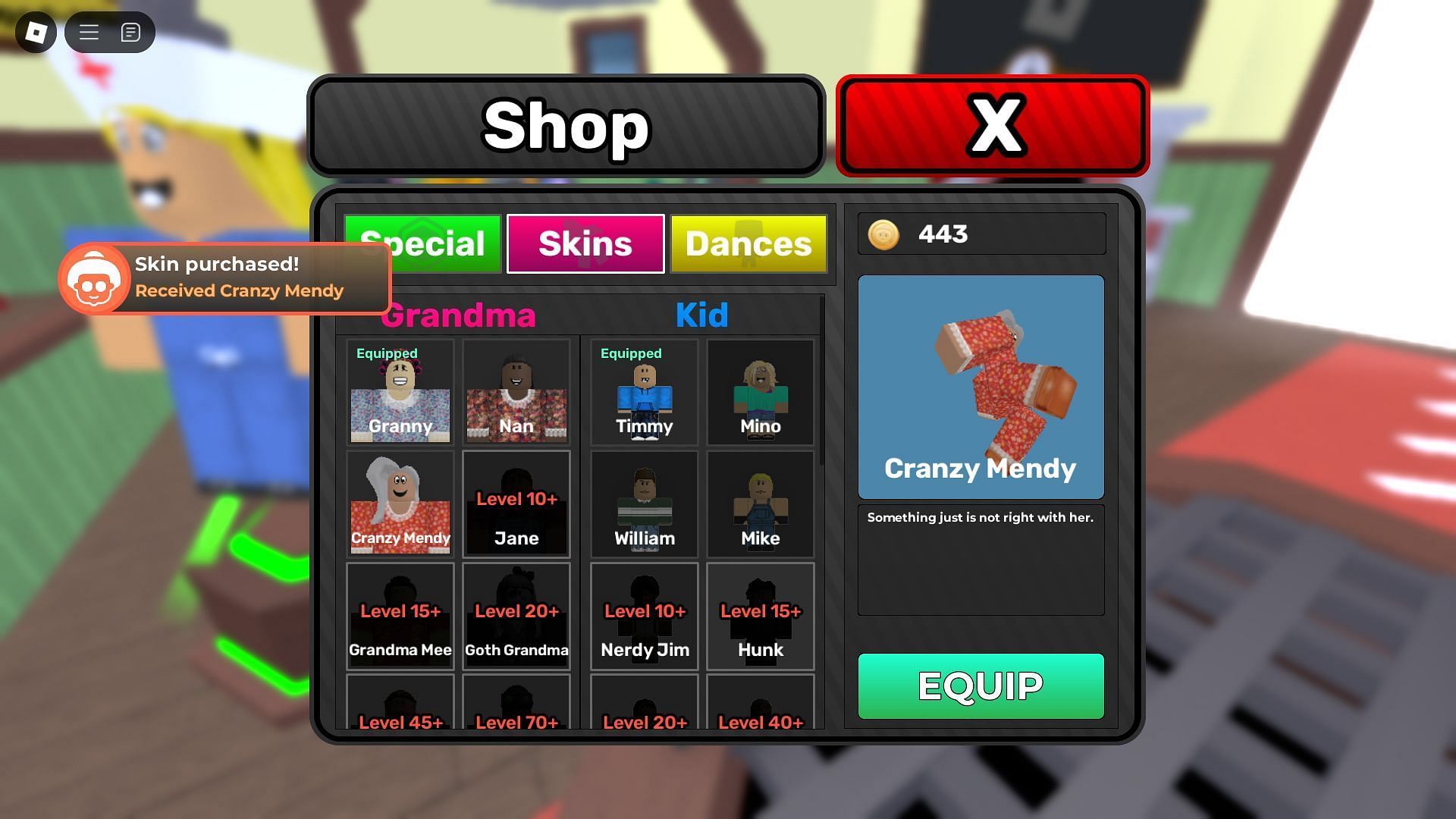 Purchase new skins effortlessly (Image via Roblox)