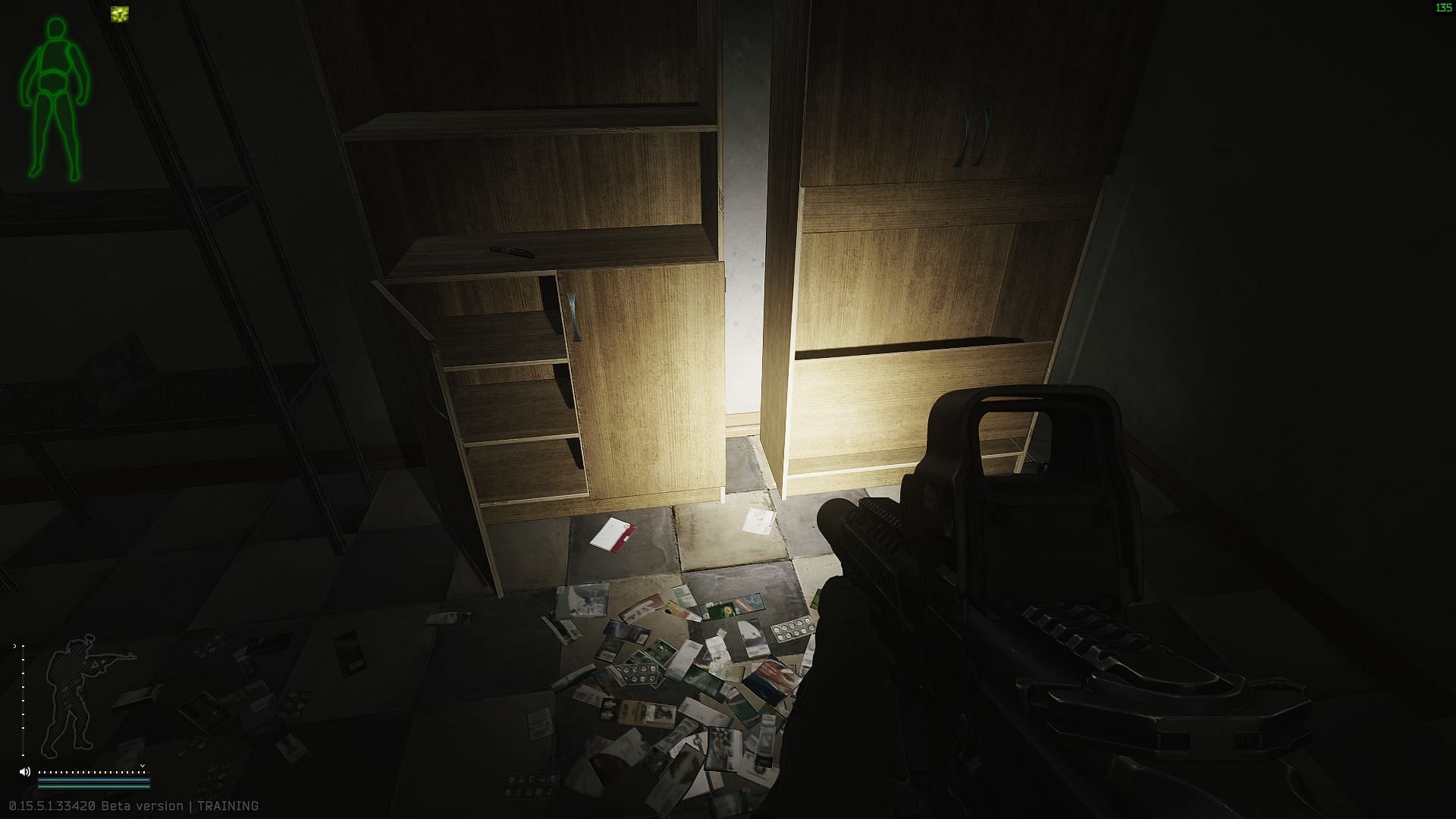 The first journal spawns in between the two shelves (Image via Battlestate Games)