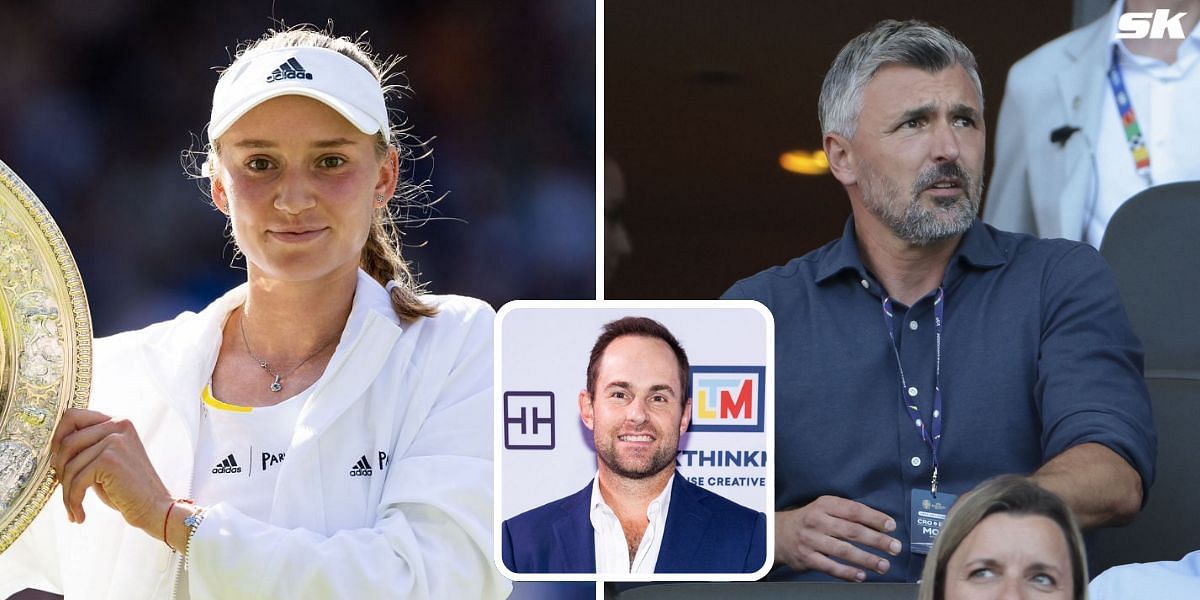 Elena Rybakina (L), Goran Ivanisevic (R), Andy Roddick (bottom inset), Sources: Getty