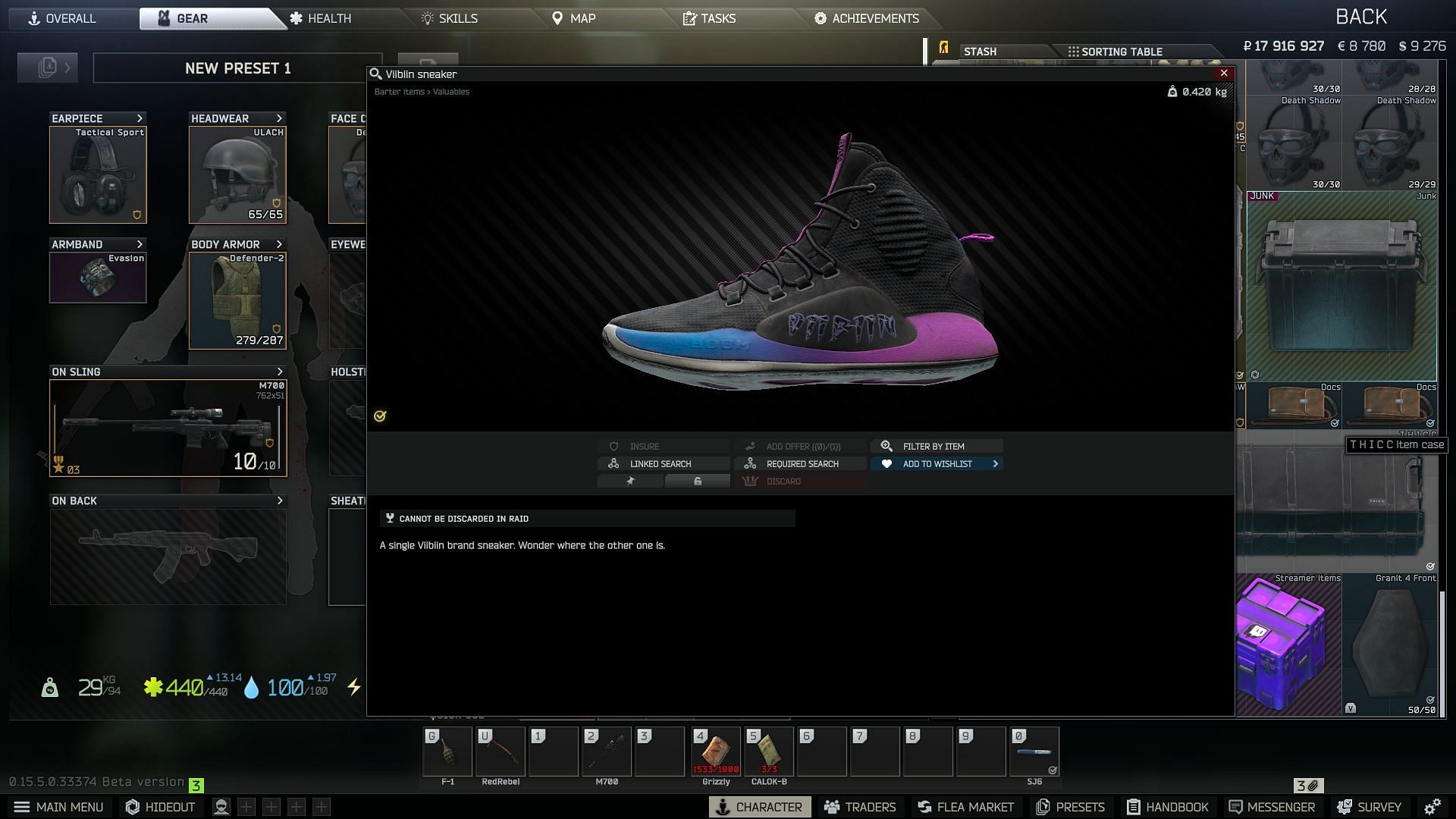 The Viibiin sneaker in Escape from Tarkov (Image via Battlestate Games)