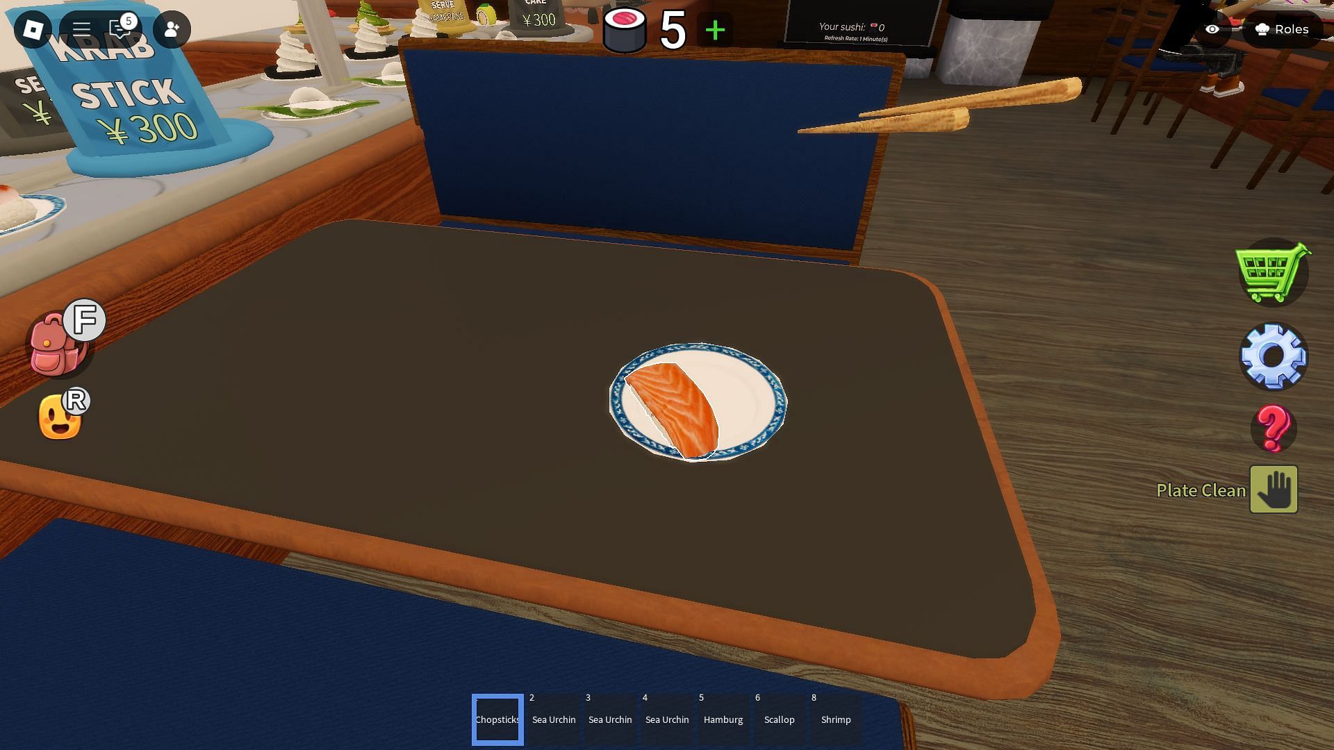 Using chopsticks to eat food (Image via Roblox)