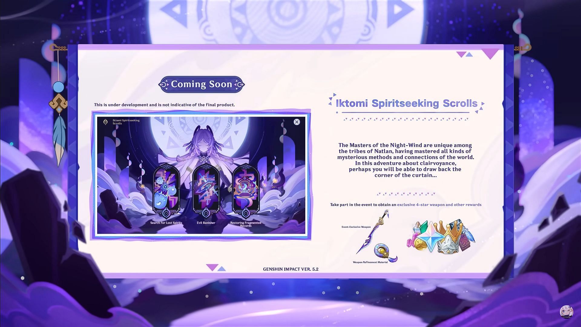 Iktomi Spiritseeking Scrolls is the flagship event in version 5.2 (Image via HoYoverse)