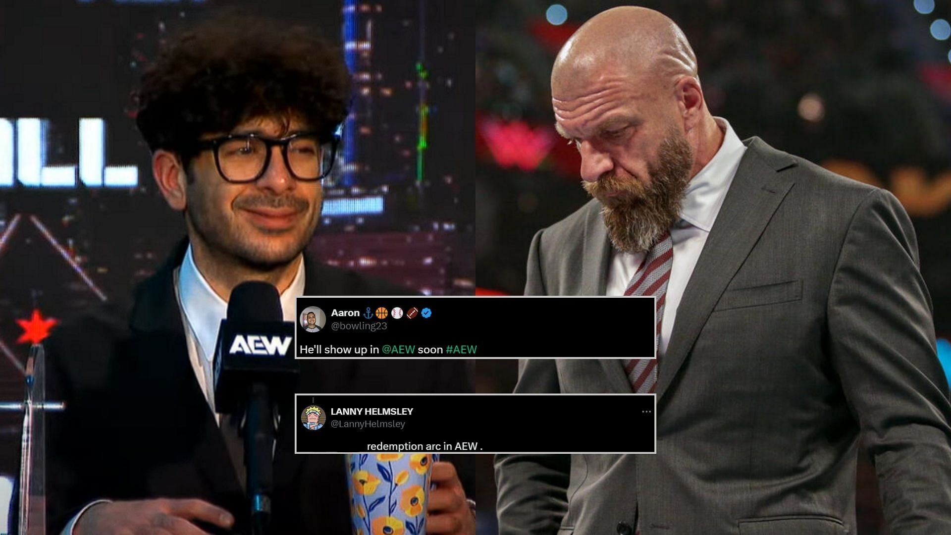 Tony Khan and Triple H are top players in AEW and WWE respectively [Photo: AEW Official YouTube Channel and wwe.com]