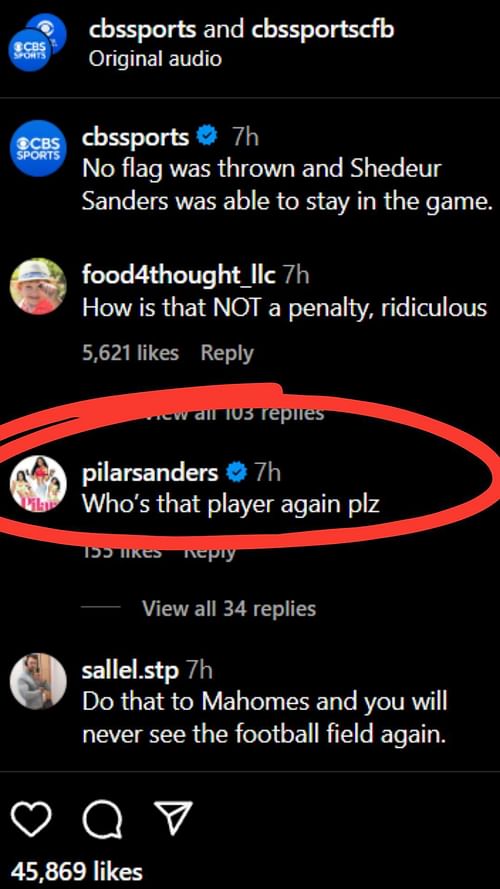 Pilar Sanders left concerned after her son Shedeur took a brutal hit in the game against Kansas. Credits: Screenshot from IG/@pilarsanders