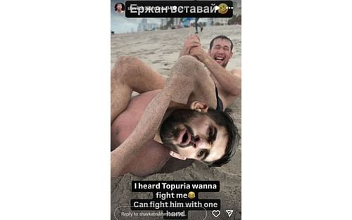 Screenshot of Shavkat Rakhmonov's Instagram story