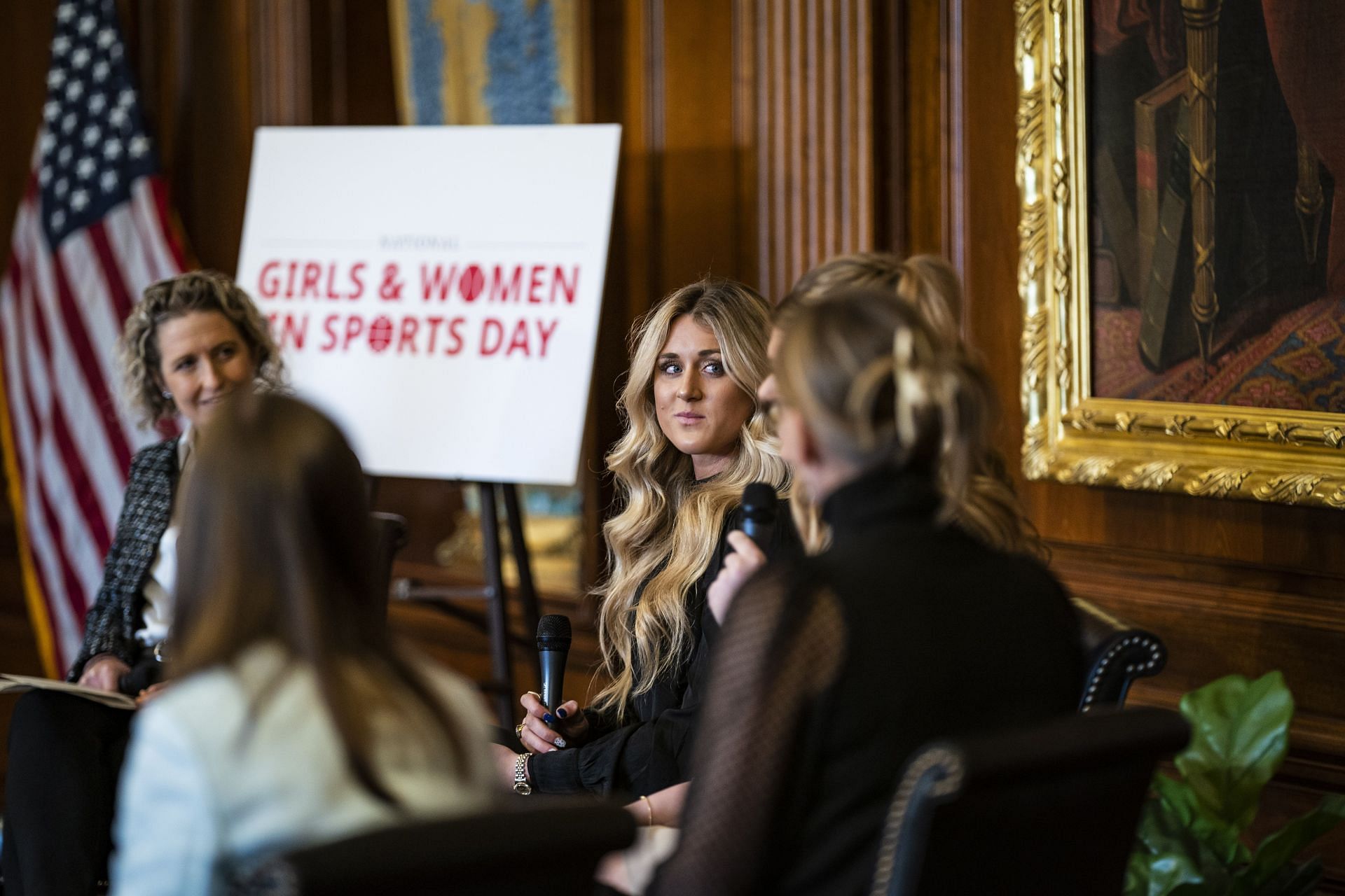 Capitol Hill - Riley Gaines speaks during a discussion on transgender participation in women&#039;s sports (Source: Getty)