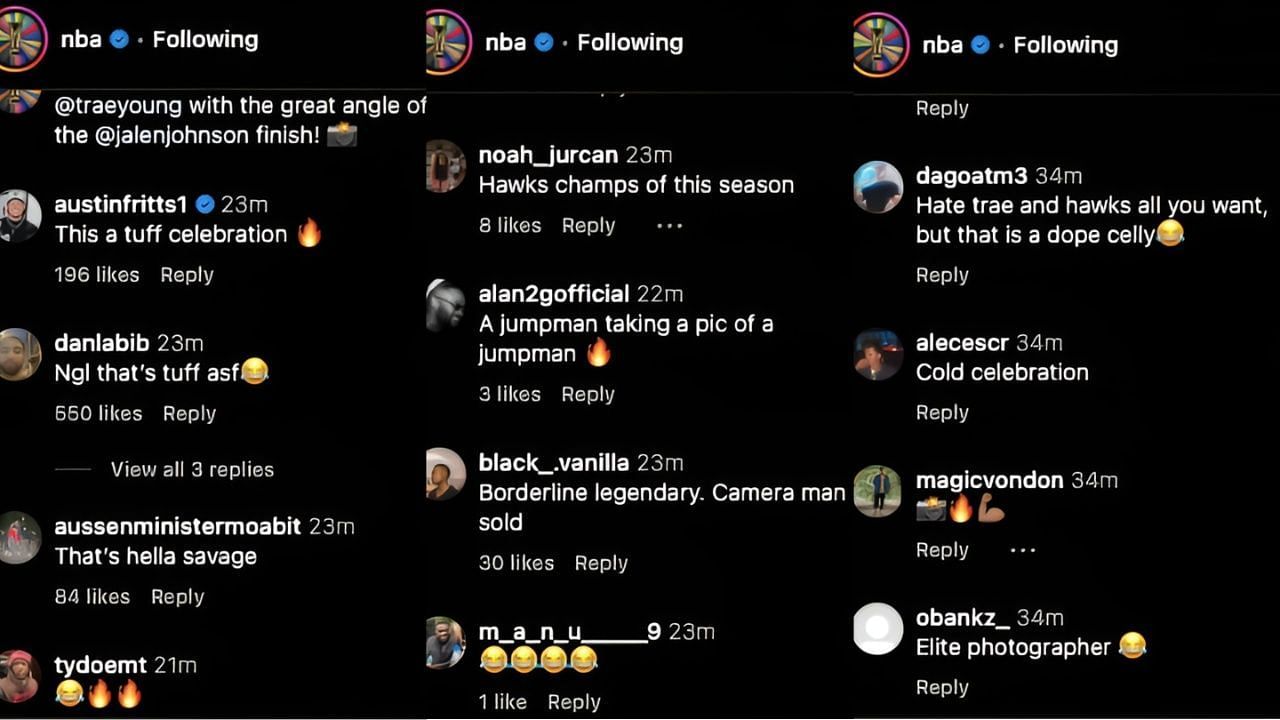 Comments on the post [Credit: IG/@nba]