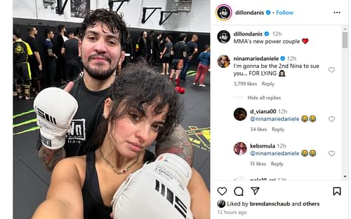 Nina-Marie Daniele reacts to Dillon Danis Instagram post