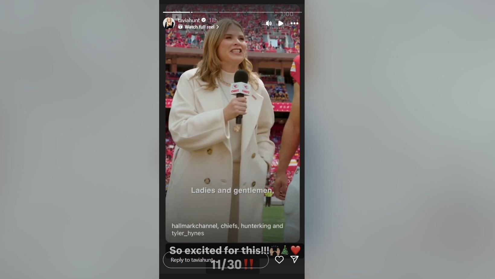 Chiefs CEO Clark Hunt&#039;s wife Tavia hypes upcoming Travis Kelce and Taylor Swift-inspired movie (Image Source: Tavia/Instagram)