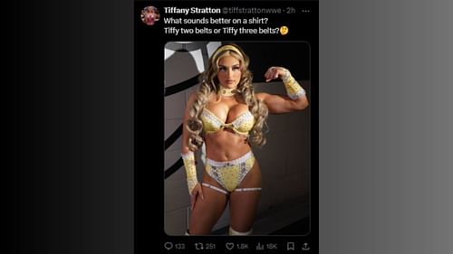 The star didn't hide what she meant (Credit: Tiffany Stratton's X account)