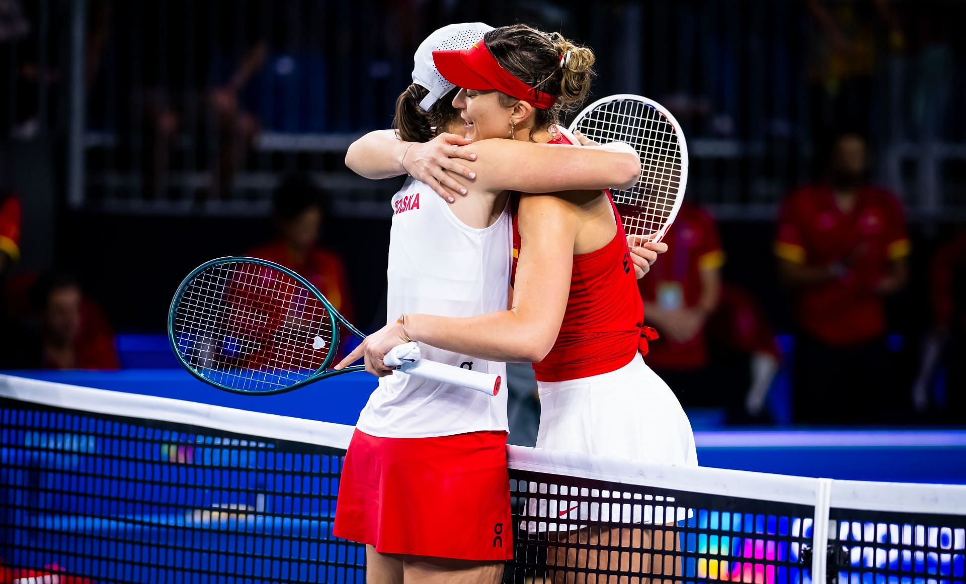 Iga Swiatek and Paula Badosa at the Billie Jean King Cup Finals (Image: Getty)