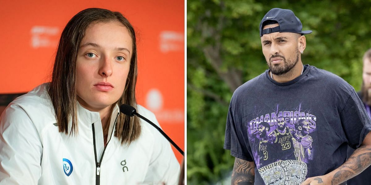 Iga Swiatek (L) and Nick Kyrgios (R); ( Source - Getty Images)