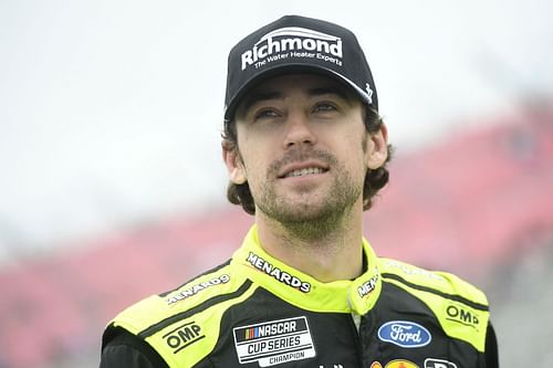 Ryan Blaney (#12 Team Penske Menards/Richmond Water Heaters Ford) looks on during qualifying for the NASCAR Cup Series - Source: Getty Images